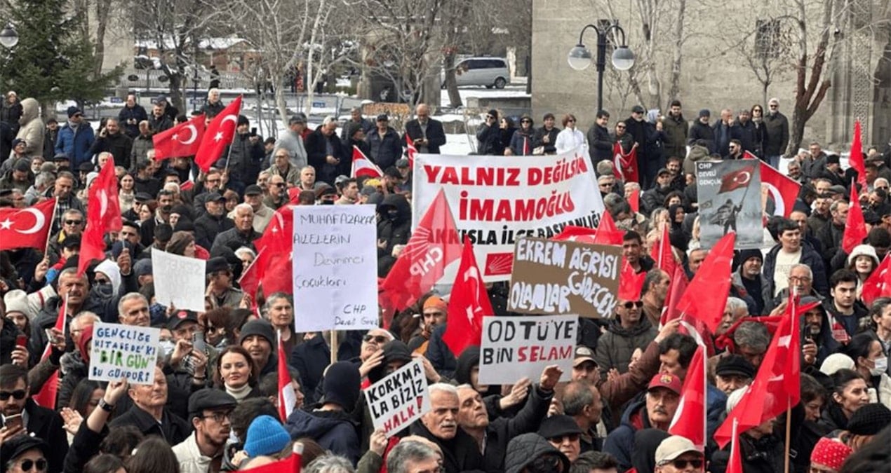 Kayseri’deki İmamoğlu’na destek eyleminde 3 kişi gözaltına alındı